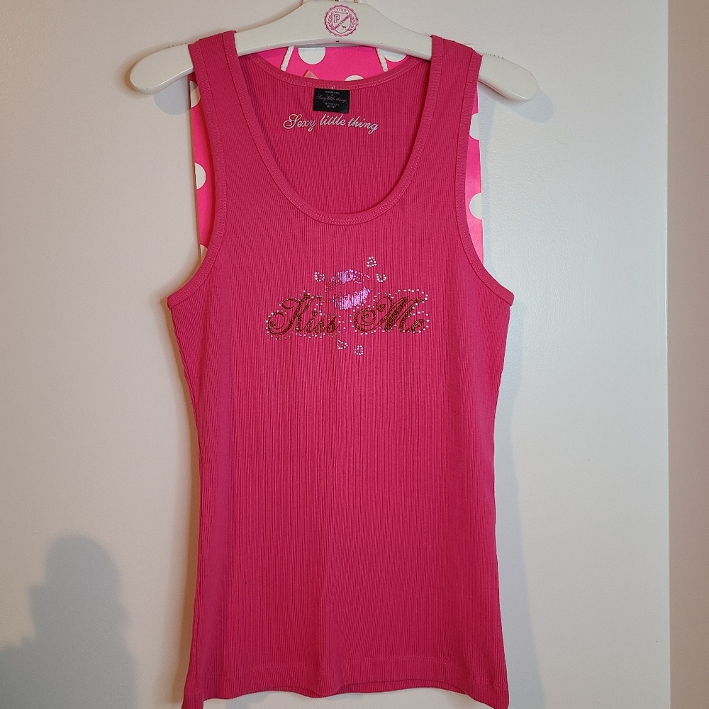 VTG VS Sexy Little Things 100% Cotton Bling Graphic Tank Size Lg - Picture 5 of 7